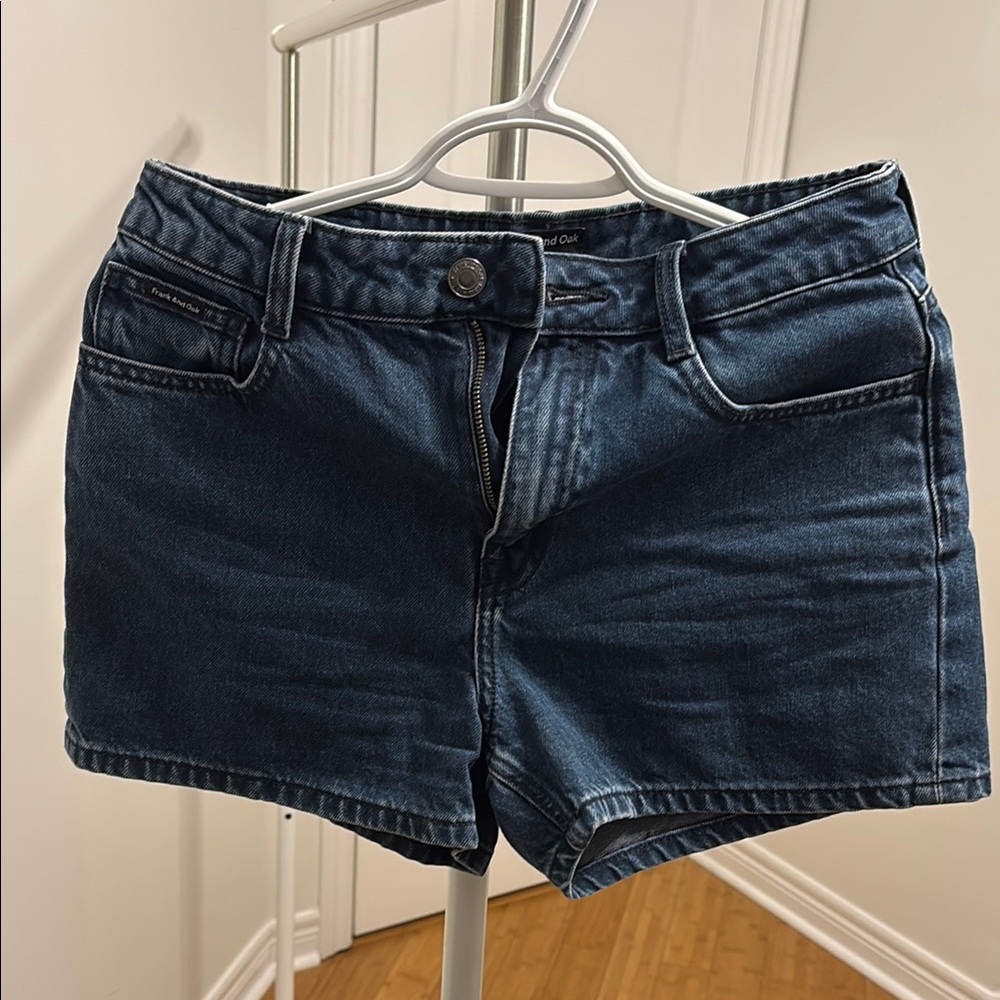 Frank & Oak Dark Indigo Jean Shorts